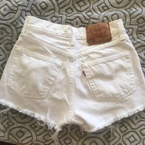 White Levi 501 Shorts